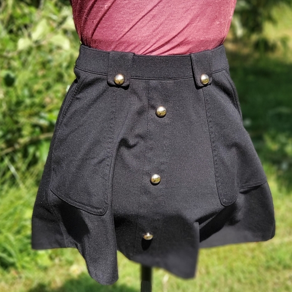 Button front skirt sz Sm, black - Picture 5 of 14
